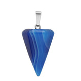 Purple Pink Stripe Agates Chakra Reiki Healing Crystal Pendant