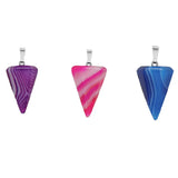 Purple Pink Stripe Agates Chakra Reiki Healing Crystal Pendant
