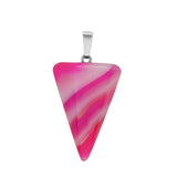 Purple Pink Stripe Agates Chakra Reiki Healing Crystal Pendant