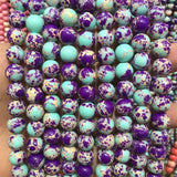 6/8/10MM Purple Sea Turquoise Jade Natural Stone Round Loose Beads DIY