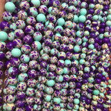6/8/10MM Purple Sea Turquoise Jade Natural Stone Round Loose Beads DIY