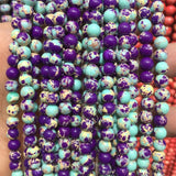 6/8/10MM Purple Sea Turquoise Jade Natural Stone Round Loose Beads DIY