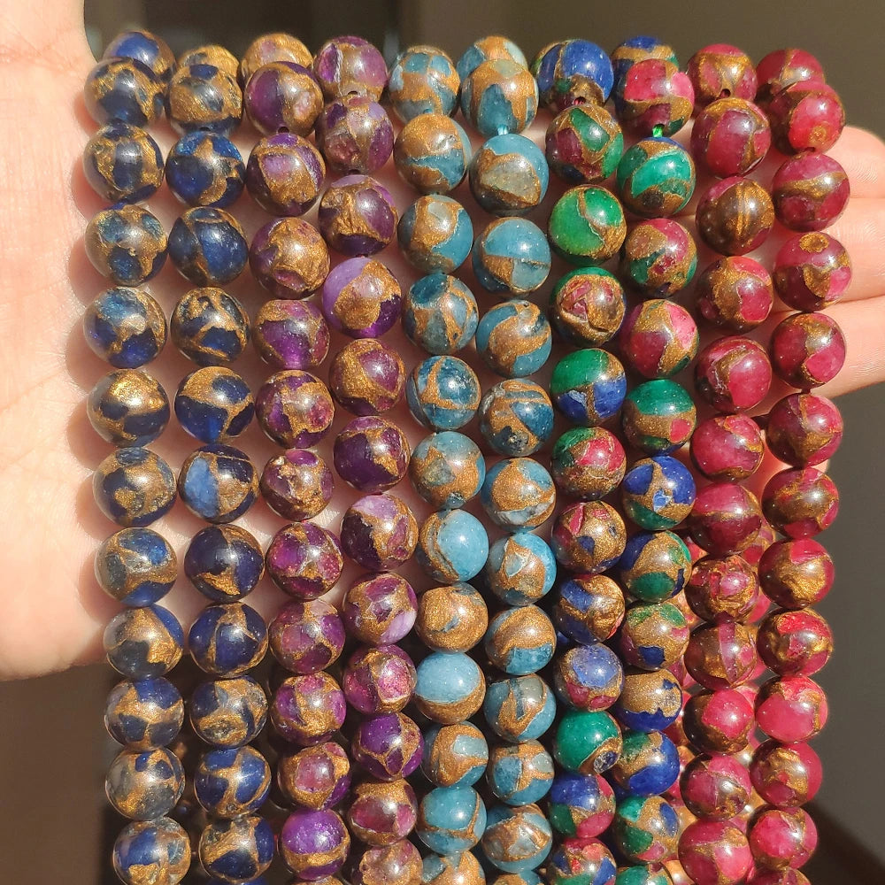 Red Cloisonne Round Beads 15'' Strand 4/6/8/10/12mm