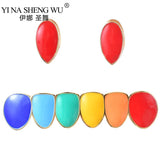 Red Single Teeth Grillz Set Y2k Hip Hop Dental Grills Party Gift