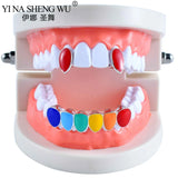 Red Single Teeth Grillz Set Y2k Hip Hop Dental Grills Party Gift