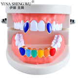 Red Single Teeth Grillz Set Y2k Hip Hop Dental Grills Party Gift