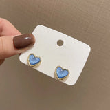 Resin Heart Earrings Small Studs Wedding Party Gift