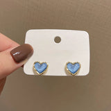 Resin Heart Earrings Small Studs Wedding Party Gift