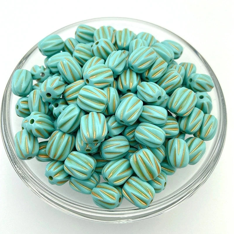 Blue Retro Acrylic Beads Jewelry Making Bracelet Necklace 14x18mm