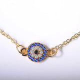 Rhinestone Evil Eye Anklet Silver Thin Chain Female Gift
