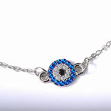 Rhinestone Evil Eye Anklet Silver Thin Chain Female Gift