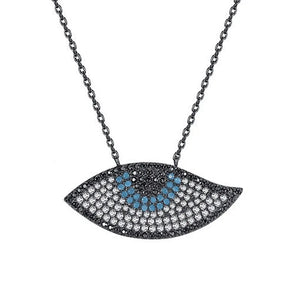 Rhinestone Luck Turkey Evil Eye Choker Pendant Necklace