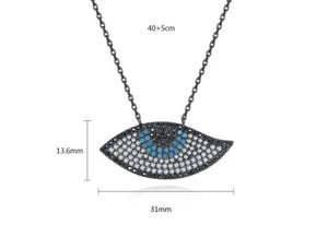 Rhinestone Luck Turkey Evil Eye Choker Pendant Necklace