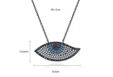 Rhinestone Luck Turkey Evil Eye Choker Pendant Necklace