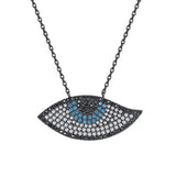 Rhinestone Luck Turkey Evil Eye Choker Pendant Necklace