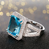Cubic Zirconia Silver Ring Wedding Anniversary Gift