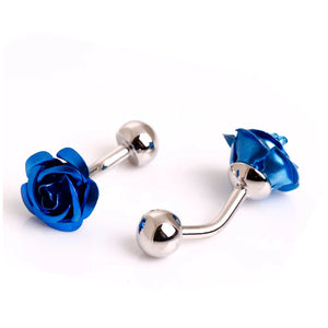 Rose Fancy Flower Cufflinks French Shirt Wedding Groom mens Shirt CuffLinks