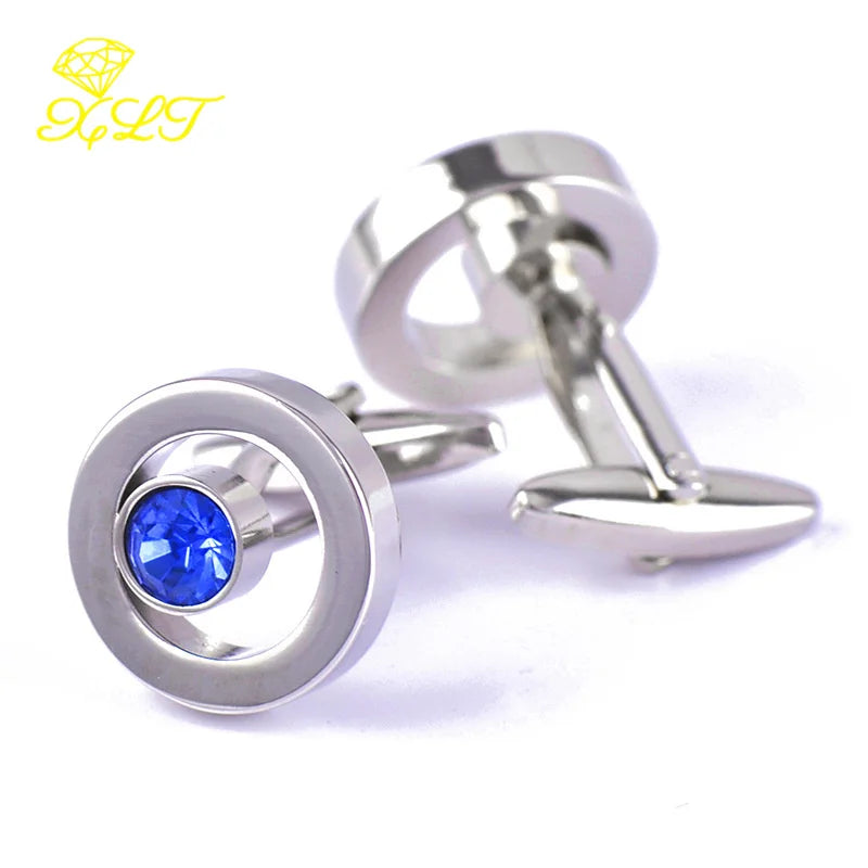 Crystal Cufflinks French Shirt Buttons Men's Jewelry