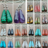 Crystal Howlite Unakite Bloodstone Tiger Eye Dangle Earrings