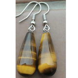 Crystal Howlite Unakite Bloodstone Tiger Eye Dangle Earrings