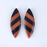 Red Sand Sun Sitara Intarsia Woman Earrings 43x15x4mm