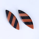 Red Sand Sun Sitara Intarsia Woman Earrings 43x15x4mm