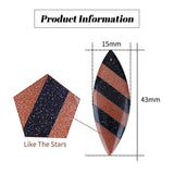 Red Sand Sun Sitara Intarsia Woman Earrings 43x15x4mm