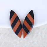 Red Sand Sun Sitara Intarsia Woman Earrings 43x15x4mm