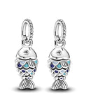 Fish Dangle Charm 925 Sterling Silver High Jewelry Accessories