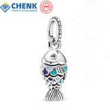 Fish Dangle Charm 925 Sterling Silver High Jewelry Accessories