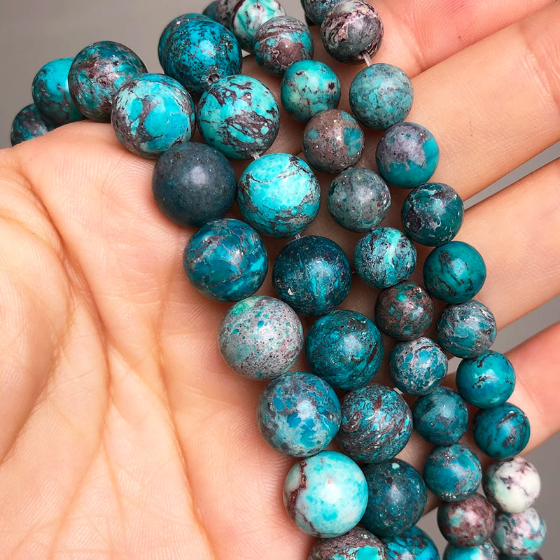 Sea Sediment Jasper Stone Beads 6-10mm Round Loose Spacer Beads for DIY Jewelry