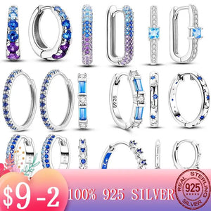 925 Silver Cubic Zircon Earrings for Women Wedding Party