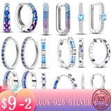 925 Silver Cubic Zircon Earrings for Women Wedding Party