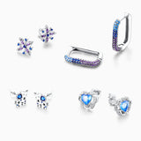 925 Silver Cubic Zircon Earrings for Women Wedding Engagement Party