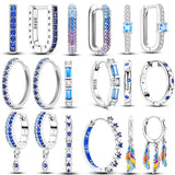925 Silver Cubic Zircon Earrings for Women Wedding Engagement Party