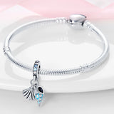 Ocean Conch Shell Dangle Charm Bracelet Necklace Pendant Beads Silver Jewelry