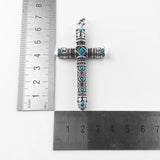 Skull Cross Pendant 925 Sterling Silver Blackened Punk Jewelry