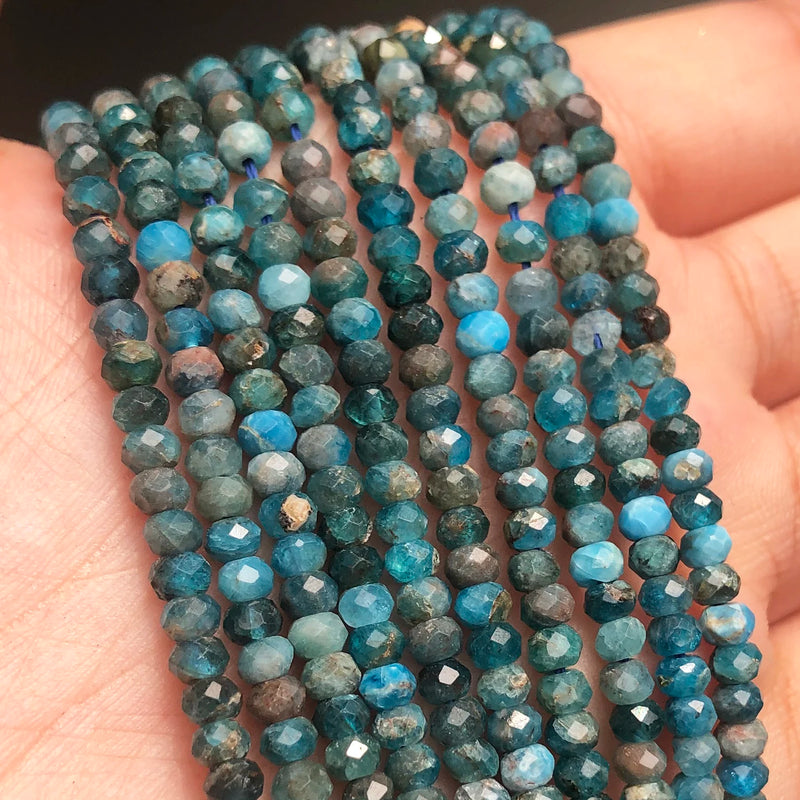 Natural Stone Apatite Waist Beads Loose Rondelle Beads for Jewelry Making
