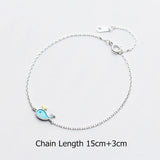 Whale Charm Bracelet 925 Sterling Silver Women Dolphin Link Chain Jewelry