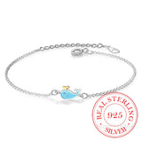 Whale Charm Bracelet 925 Sterling Silver Women Animal Dolphin Jewelry
