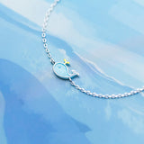 Whale Charm Bracelet 925 Sterling Silver Women Dolphin Link Chain Jewelry