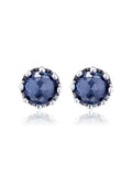 Crown Stud Earrings Sparkling 925 Sterling Silver