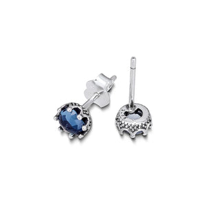 Crown Stud Earrings Sparkling 925 Sterling Silver