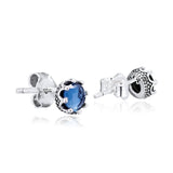 Crown Stud Earrings Sparkling 925 Sterling Silver