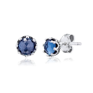 Crown Stud Earrings Sparkling 925 Sterling Silver