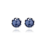 Crown Stud Earrings Sparkling 925 Sterling Silver