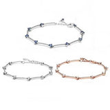 925 Sterling Silver Pave Bars Bracelet - DIY Jewelry