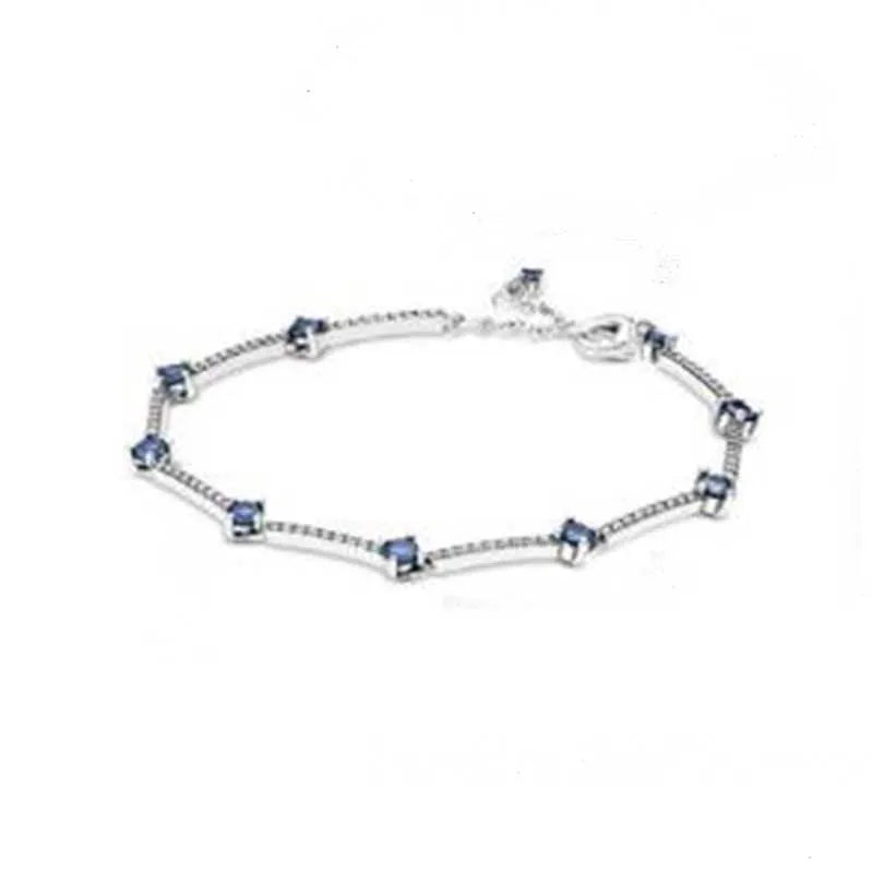 925 Sterling Silver Pave Bars Bracelet - DIY Jewelry