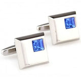 Square Stone Gem Rhinestone Cufflink Cuff Link 4 Pairs
