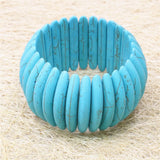 Stone Calaite Turquoise Beads Bracelet 7.5 inch B314